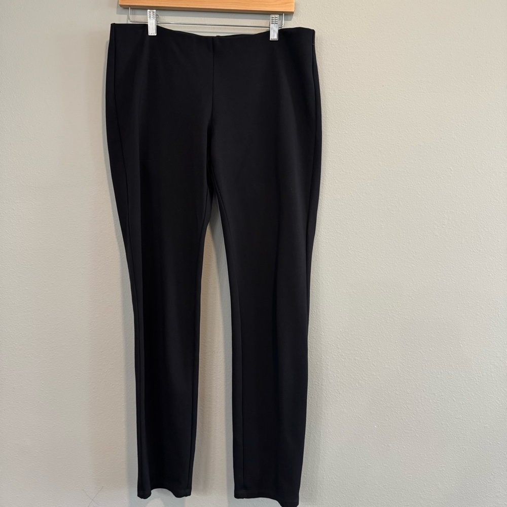 Eileen Fisher Ponte Pull On Pants Slim Leg Mid Rise 29” Office Minimalist Medium
